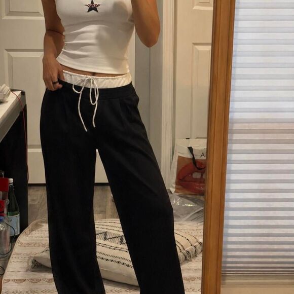 Lioness Pants - Lioness Women's Black and White Joggers-tracksuits